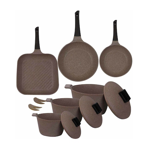 Neoflam Marble Cookware Set - 11 Count - Brown