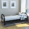 Karnak Single Metal Steel Bed Dimension 90x190 Centimeters Black (Black)