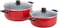 Royalford Non-Stick Marble Coated Cooking Set 9 Pieces Red