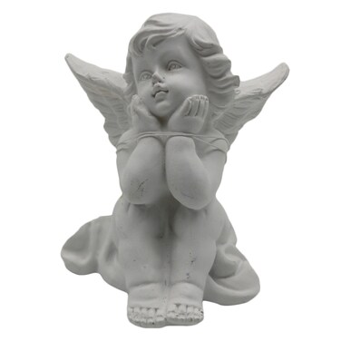 Carrefour Christmas Polyresin Seated Angel 11cm White