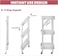 3 Tier Foldable Rolling Utility Cart, with Roller Wheels and Handles, for Kitchen Bathroom Office Laundry,White