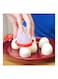 Generic 6-Piece Silicone Egg Cooker White/Red 8.5x6.5x6.5centimeter