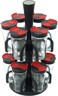 Generic Spice Rack With 12 Glass Jar Bottles - Revolving Countertop Carousel Herbs And Spices Set For Kitchen Counter
