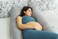 BLUEBERRY PREGNANCY PILLOW-LUXURY BODY PILLOW-BACK PAIN SUPPORT WITH SOFT VELVET COVER-JUMBO SIZE-65" LONG -GREY