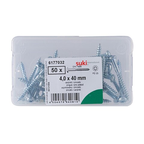 Suki Wood Screws (4 x 40 mm, Pack of 50)