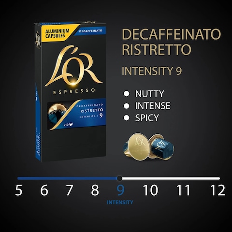 L&#39;Or Espresso Ristretto Decaffeinato Intensity 9 Coffee Capsules 10 Capsules