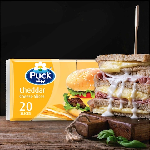 Puck Cheddar Cheese Slices, 400g