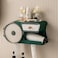 Aiwanto Bathroom Rack Storage Box Hair Dryer Rack With Tissue Roll Holder Hanger Storage Shelf(Green)