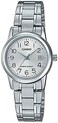 Casio - Women's Quartz Watch, Analog Display And Stainless Steel Strap Ltp-V002D-7Budf, Silver Band