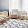 Generic Comeet Ultra Soft Fuzzy Rugs For Bedroom Fluffy Geometric Carpet, White And Grey Plush Shaggy Rug For Living Room, Home Decorative Thick Comfy Area Rug For Kids Room Dorm, 4X5.9 Feet