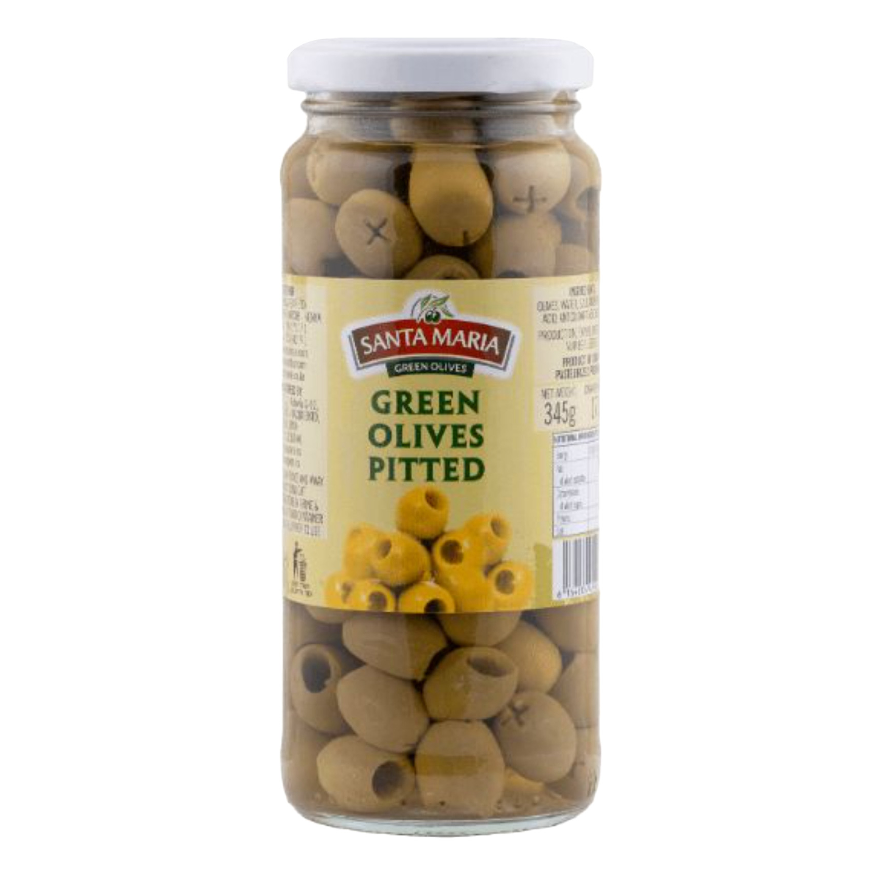 Santa Maria Green Pitted Olives 345g