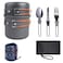 Generic-Ultralight Camping Cookware Utensils outdoor tableware set Hiking Picnic Backpacking Camping Tableware Pot Pan 1-2persons