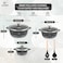 LIFE SMILE Pots Set 8 pieces - Kitchen Cookware set , Granite Non Stick Coating, Die Cast aluminum 100% PFOA FREE include Casseroles &amp; Silicone Utensils (Black (16/20/24CM))