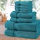 Comfy 8 Piece 100% Combed Cotton 550 GSM Highly Absorbent Towel Set - Blue