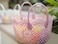 Multipurpose Storage Cotton Basket Pink 27x15cm