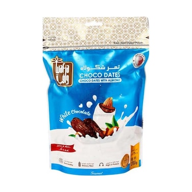 Wafia White Choco Dates With Almond Pouch 200gr