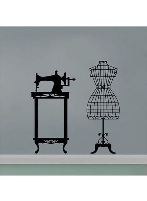 Spoil Your Wall Fashion Designing Tailor Wall Decal Black 70x70cm