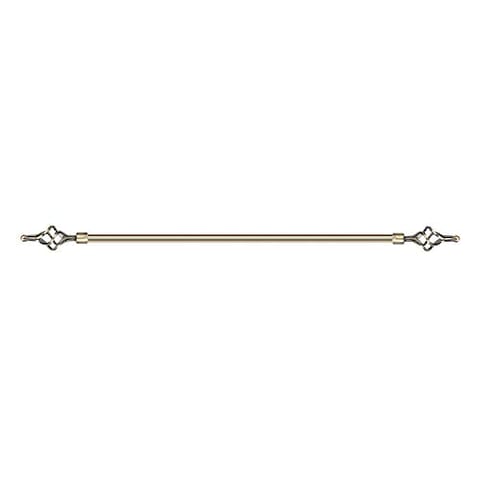 Roman Adjustable Curtain Rod, 110-200 cm, Brass, Metal Single Rod Window Treatment Rod Drapery Rod