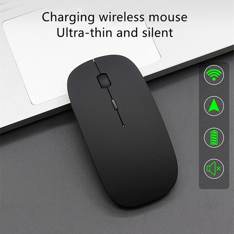 Generic T/H2.4G Rechargeable Wireless Mouse, Silent Business Wireless Optical Mouseblack