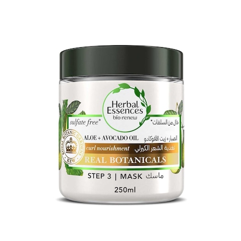 Herbal Essences Sulfate-Free Aloe + Avocado Oil Hair Mask for Curl Moisturizing and Nourishment 250ml
