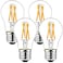 MODI LED Filament Bulb E27 Non-dimmable LED Bulb，Warm White（3000k/2700k）4W 4 Pack
