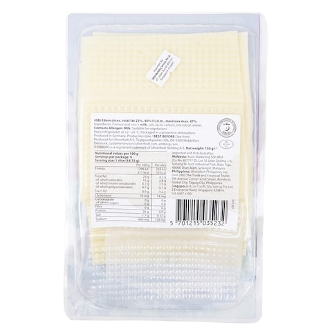 Emborg Cheese Edam Nat. Slices 150G