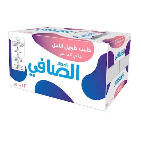 Alsafi  Long Life Skimmed Milk 1L times 12 Pieces