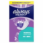 Buy Always Daily Liners Comfort Protect Pantyliners Normal 40 Count in Saudi Arabia