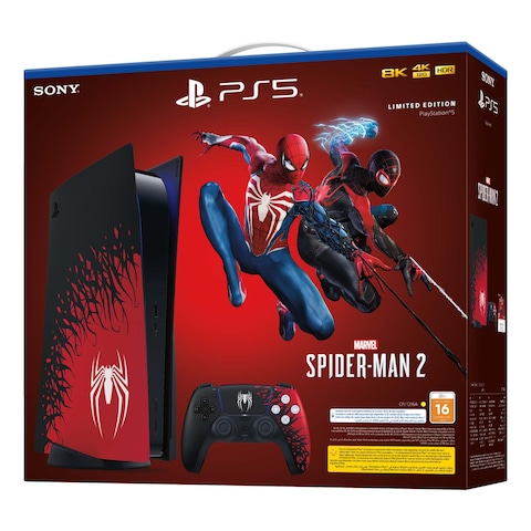 Sony Limited Edition DualSense Wireless Controller and Console with Marvel Spider-Man 2 Game Voucher Bundle for PlayStation 5