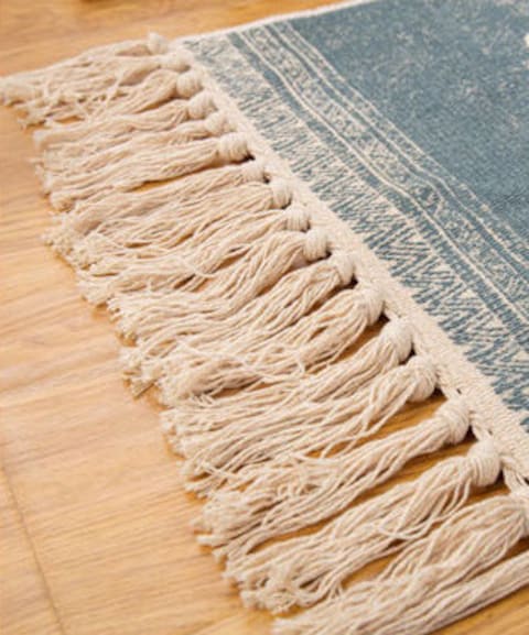 Ethnic Style Handwoven Tassel Carpet For Living Room Bedroom (Size 60×90CM)