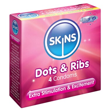 Skins Condoms Dots &amp; Ribs 4Pack