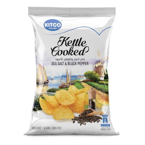 Kitco Kettle Cooked Sea Salt And Black Pepper Chips 150g