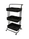 Almufarrej 3-Tier Utility Cart Rolling Storage Shelf Black 43x36x87cm