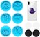 Generic 10 Pieces Phone Grip Epoxy Resin Molds, Theme Badge Phone Grip Resin Molds, 6 Pcs Circle Shaped Silicone On Top Phone Molds With 4 Pcs Phone Sockets For Diy Crafts Jewelry Making
