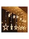 Generic Led String Five Pointed Star Shape Curtain Ramadan Light White