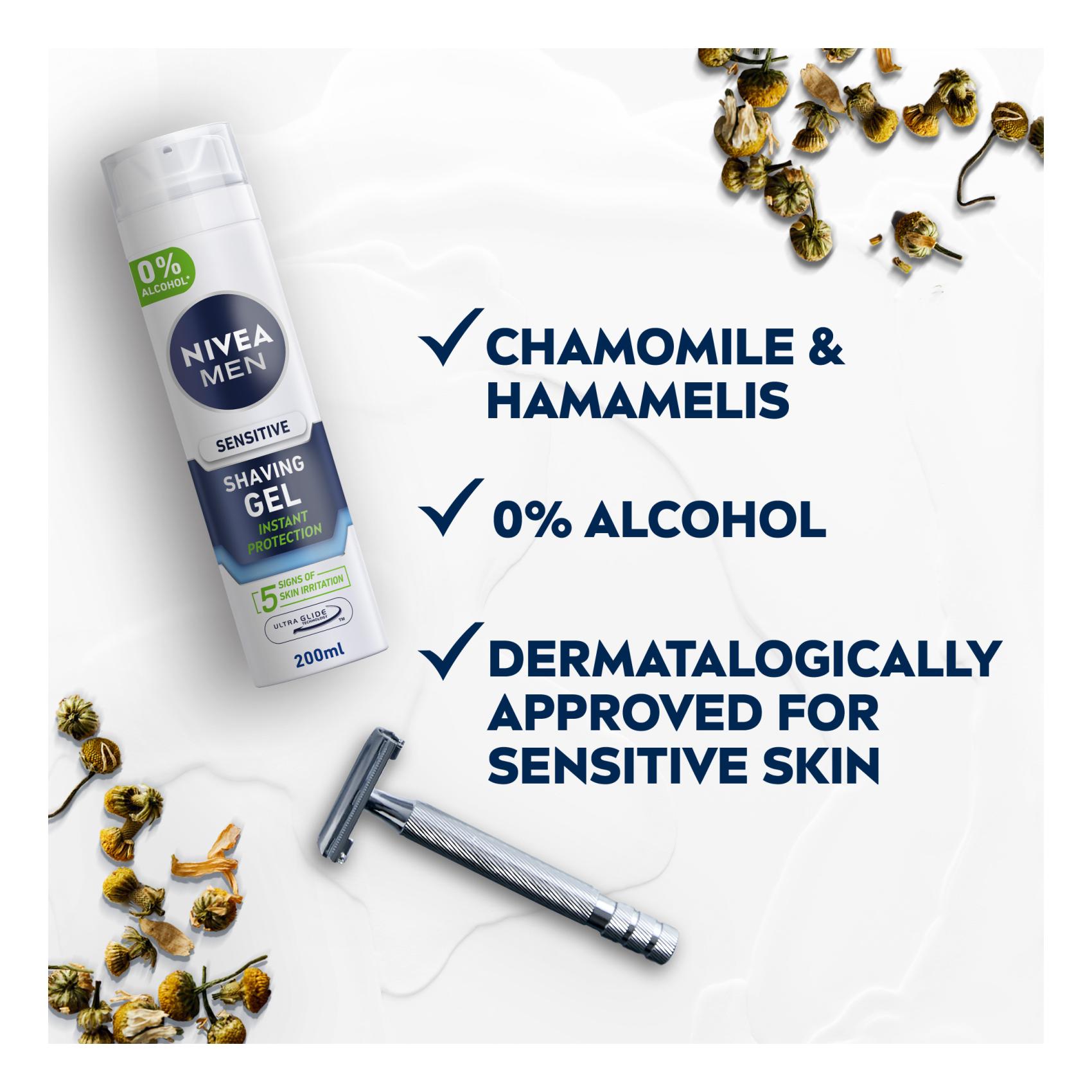 NIVEA MEN Sensitive Shaving Gel With Chamomile And Hamamelis 200ml