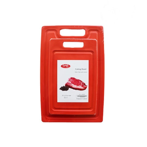 Gab Plastic Red Cutting Boards - 36 X 24 X 1cm