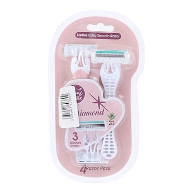 Rivaj Uk Diamond Ladies Extra Smooth 4 Pack Razor