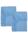 Solid Pattern Fitted Sheet Cotton Blue 60x120cm