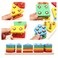 Generic-Wooden Geometric Column Toy Shape Color Sorting Blocks Educational Learning Tool for Kids Toddlers Preschoolers Early Education