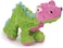 goDog® Dinos™   Spike™ with Chew Guard Technology™ Durable Plush Squeaker Dog Toy, Green, Small