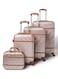 PK 4 Piece Hardside Luggage Travel Trolley Bag Set, Rose Gold