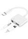 Generic Headphone And Charger Adaptor White