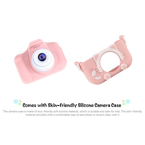 Docooler-20MP 1080P HD Kids Children Digital Camera Mini Video Camcorder 2.0 Inch IPS Color Screen with Front &amp; Rear Dual Cameras Games Mode 32GB Memory Card