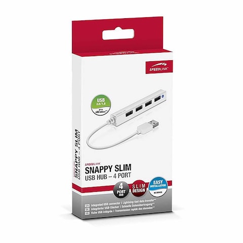 Speedlink Snappy Slim USB Hub - 4 Ports