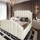 In House Taj Velvet Bed Frame - Queen - 200x140 cm - Ivory