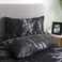 Luna Home King size 6 pieces bedding set, without filler, black marble design.