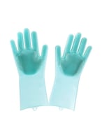 اشتري Generic 1-Pair Scrubber Rubber Cleaning Gloves Light Blue في الامارات