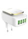 Ldnio - LDNIO A4405 LED Touch Lamp Adapter With Lightning Cable 3 USB Port &ndash; White White