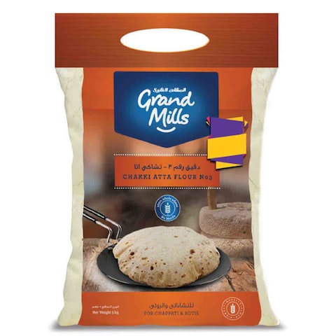 Buy Grand Mills Chakki Atta Flour 5kg in UAE